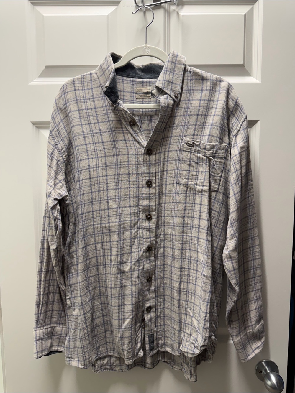 Southern Marsh Men's Plaid Button-Down Shirt in Gray and Blue